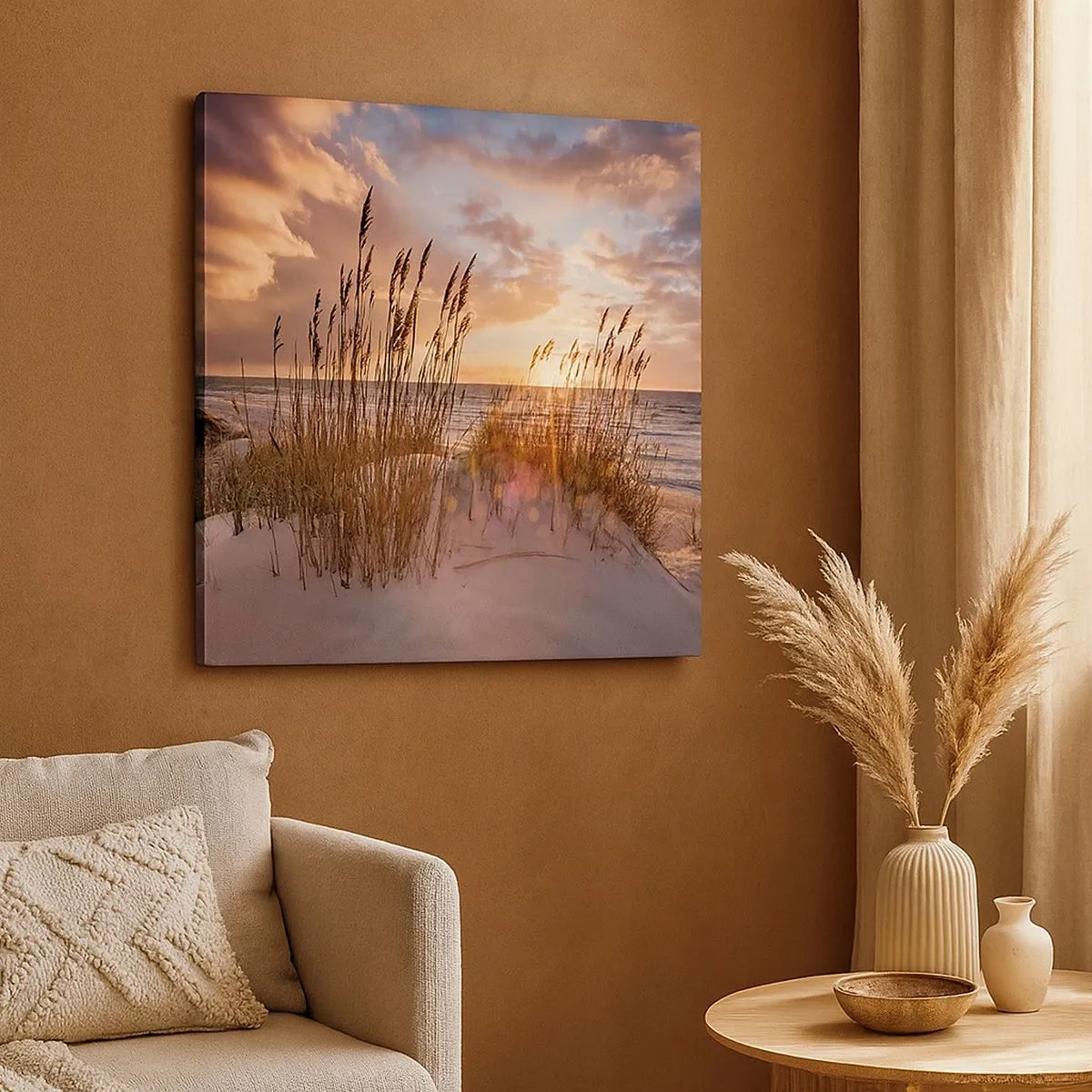 Lærredstryk - Billede på lærred - Farvel til sol og vind - 30x30 cm