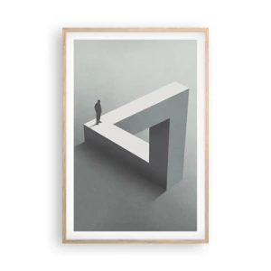 Plakat i ramme af lyst egetræ - Og dog er det muligt - 61x91 cm