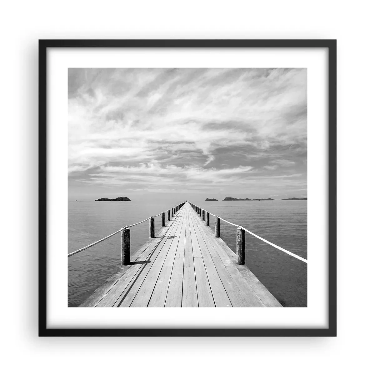 Plakat i sort ramme - Eller måske en rejse... - 50x50 cm
