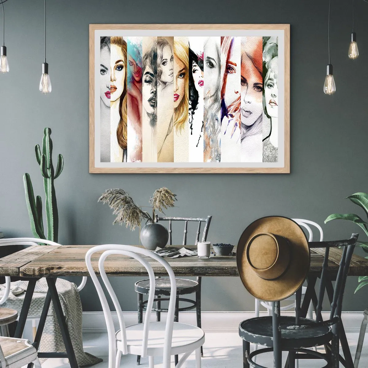 Plakat i ramme af lyst egetræ - Og det er altid DIG - 100x70 cm