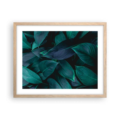 Plakat i ramme af lyst egetræ - Grønt i sig selv - 50x40 cm