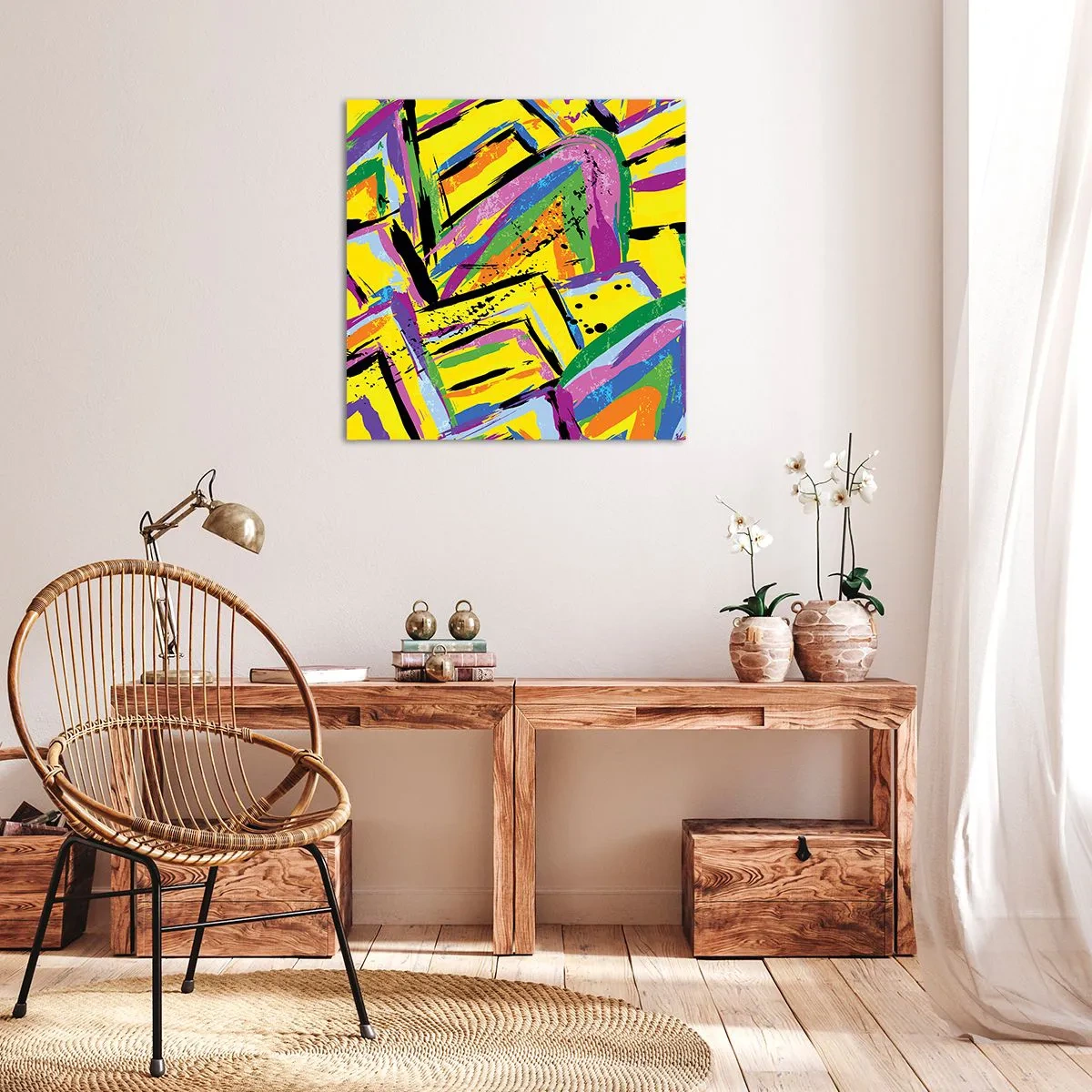 Lærredstryk - Billede på lærred - Han råber af glæde - 60x60 cm