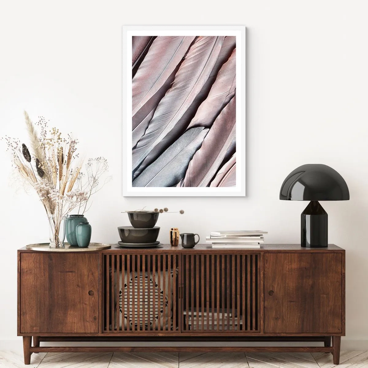 Plakat i hvid ramme - I lyserødt sølv - 61x91 cm