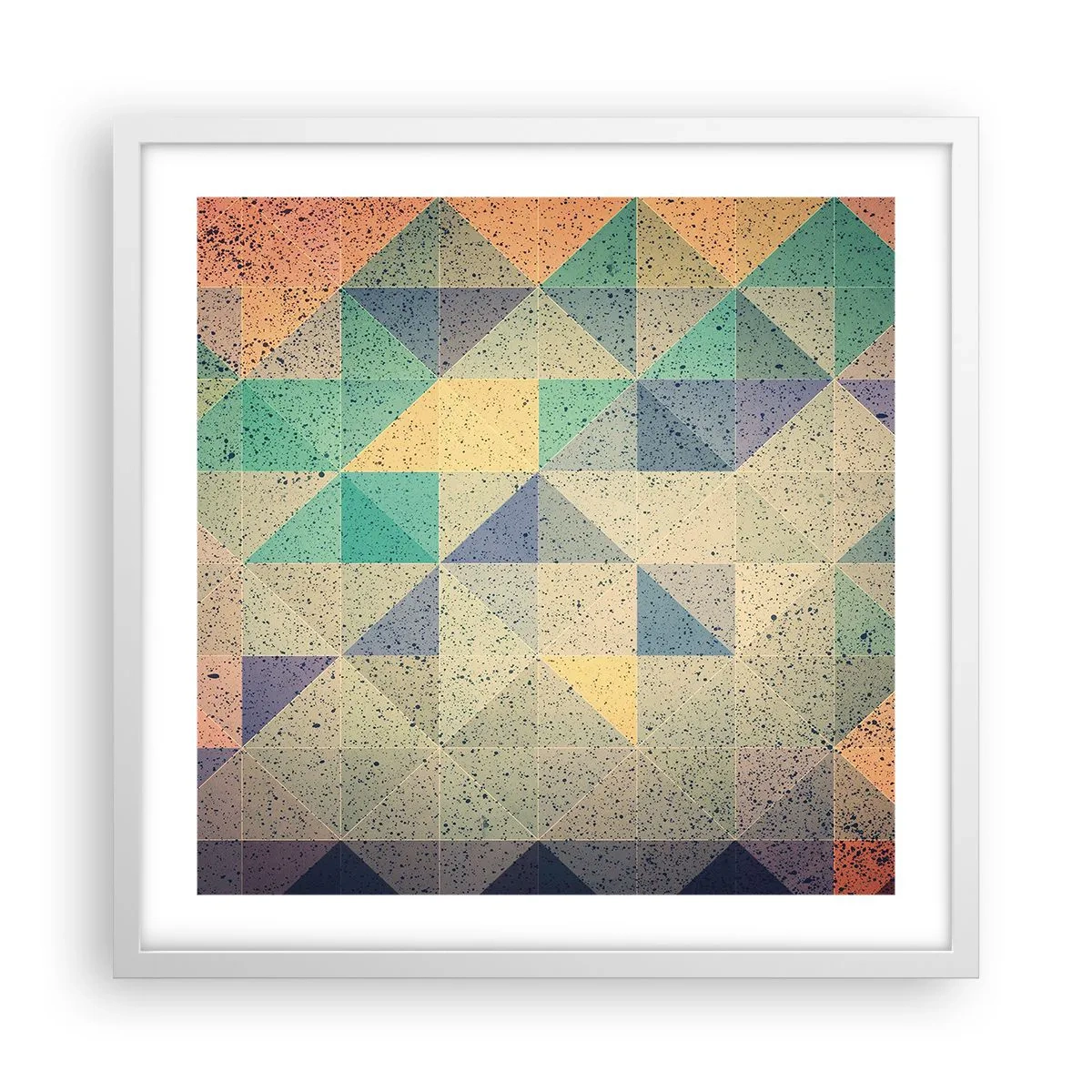 Plakat i hvid ramme - Republikken trekanter - 50x50 cm