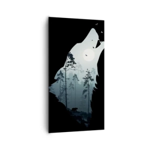 Lærredstryk - Billede på lærred - Skovnattens stemme - 65x120 cm