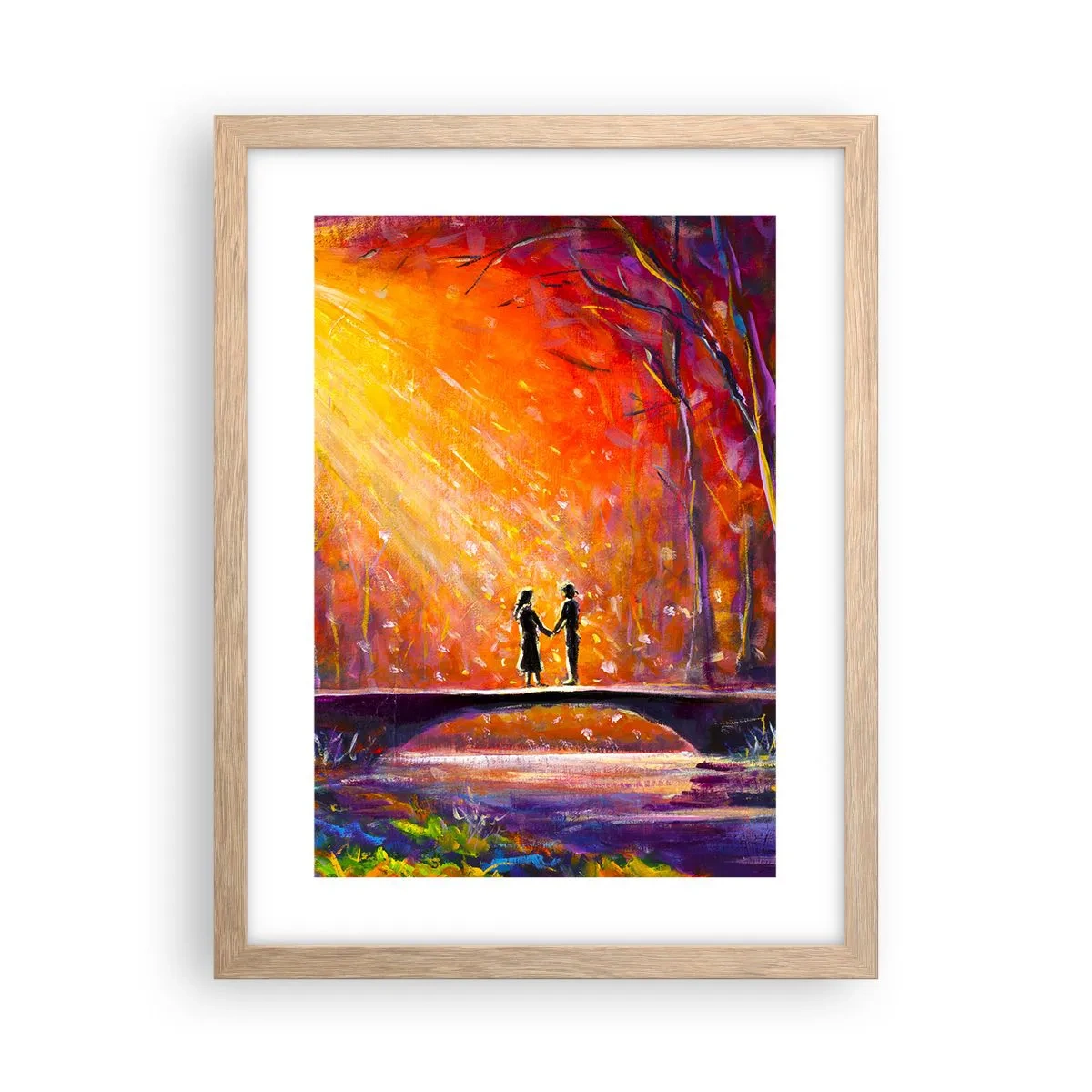 Plakat i ramme af lyst egetræ - Himlen elsker dem også - 30x40 cm