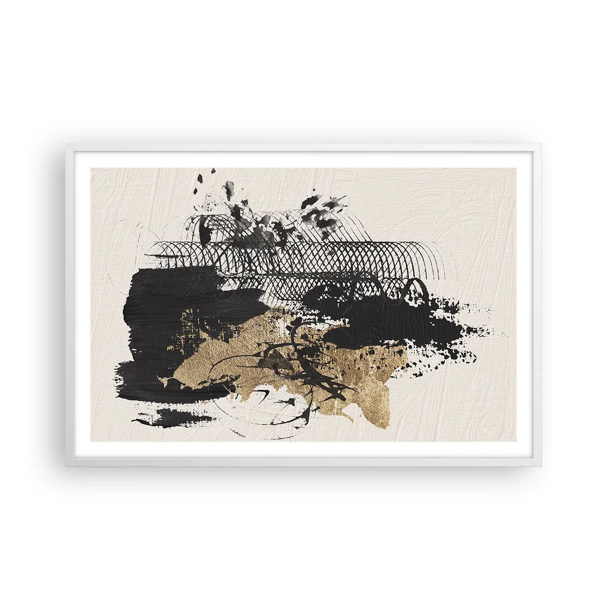 Plakat i hvid ramme - Komposition med lidenskab - 91x61 cm