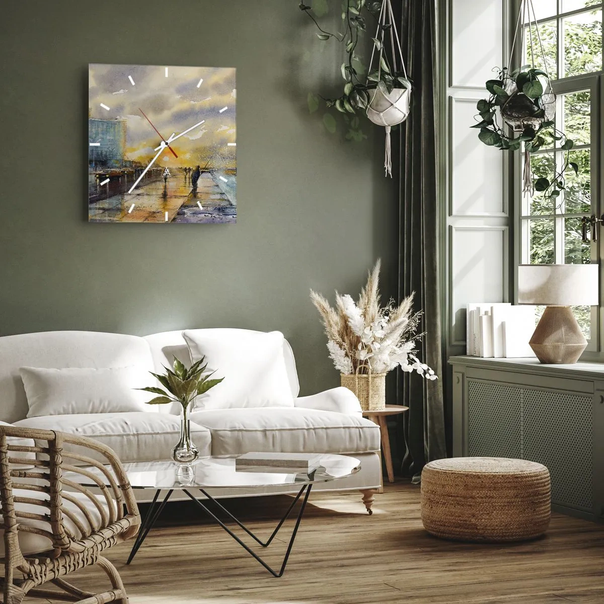 Vægur, Uret - Livet på kysten - 30x30 cm