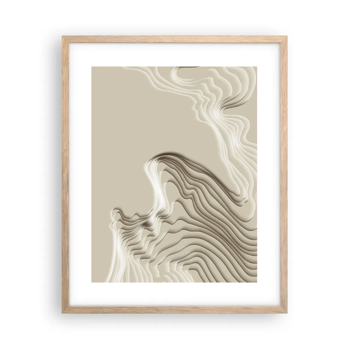 Plakat i ramme af lyst egetræ - Kunstens topografi - 40x50 cm