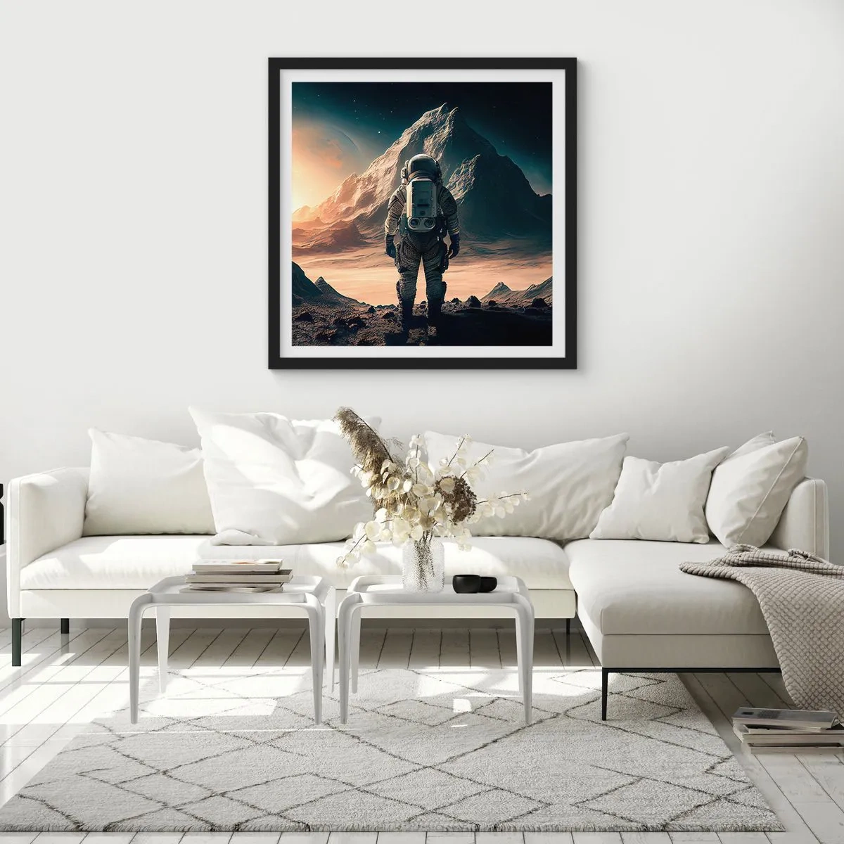 Plakat i sort ramme - En ny udfordring - 60x60 cm