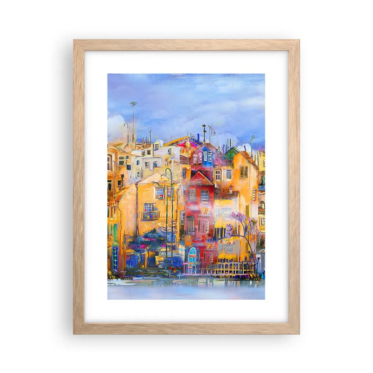 Plakat i ramme af lyst egetræ - Vi er sammen - 30x40 cm