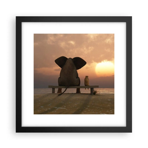 Plakat i sort ramme - Det er godt at være stille sammen - 30x30 cm