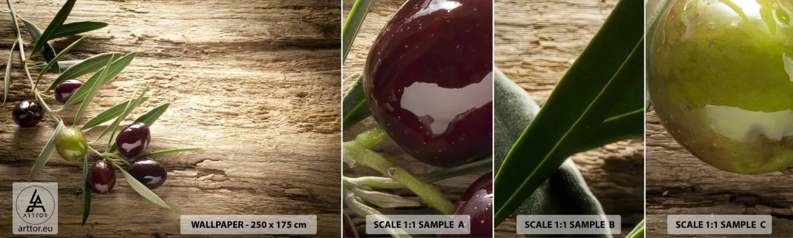 Fototapet Prøve Standard Eco - Lige fra naturen - Oliven gren, Natur, Oliven - 100x30 cm