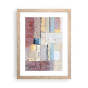 Plakat i ramme af lyst egetræ - Geometriens ro - 30x40 cm