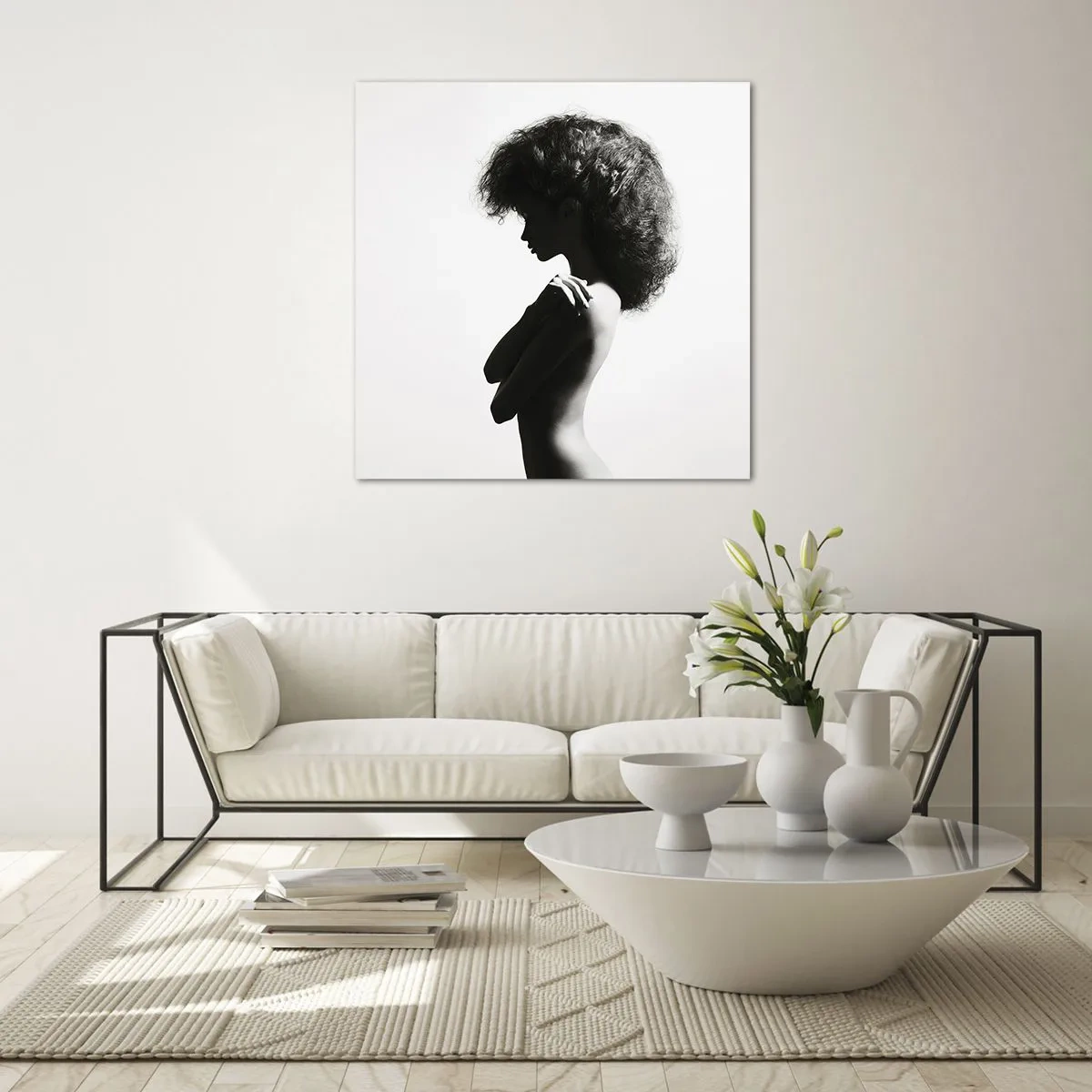 Billede på glas - Som en blomst på en slank stilk - 40x40 cm