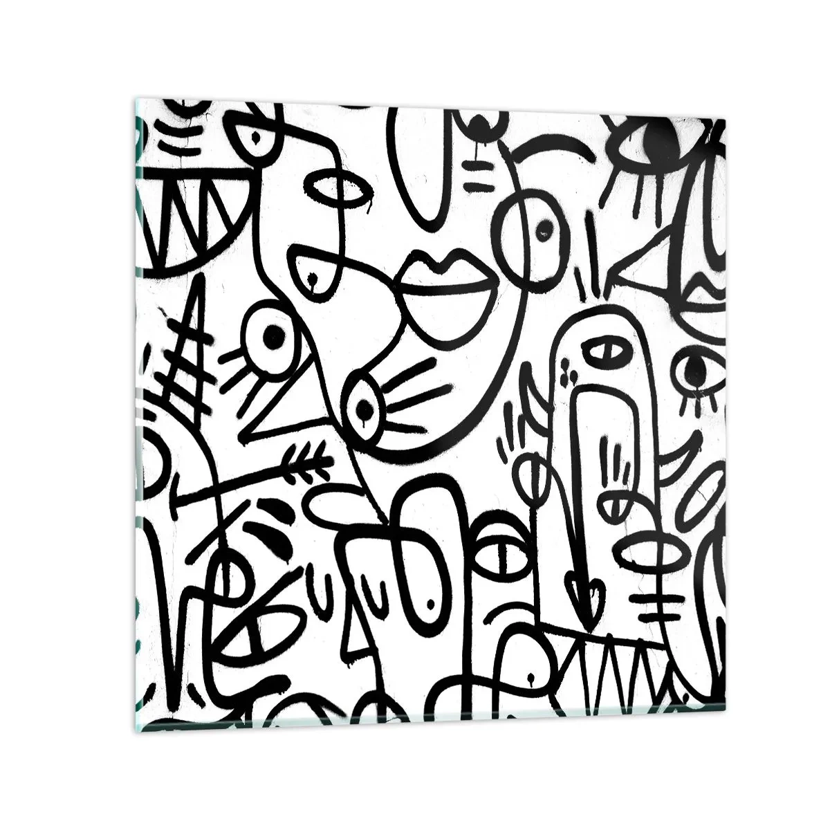Billede på glas - Ansigter og luftspejlinger - 30x30 cm
