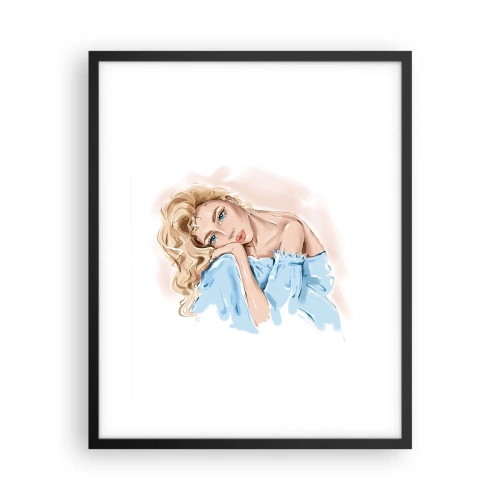 Plakat i sort ramme - Drømmende i blåt - 40x50 cm