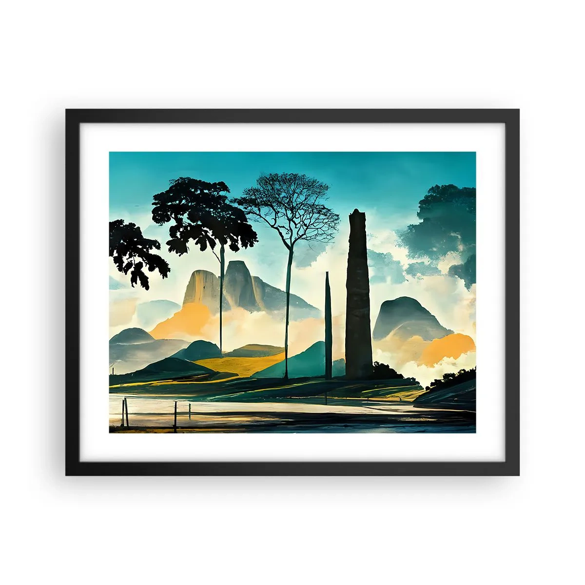 Plakat i sort ramme - Stadig højere og højere - 50x40 cm