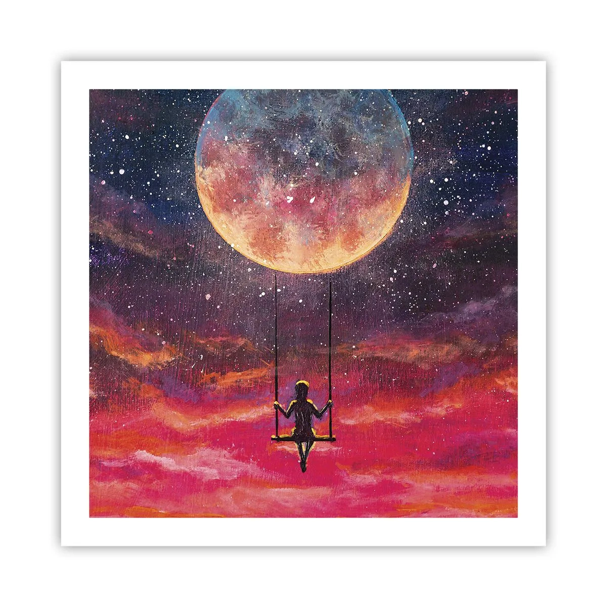Plakat - Glæd dig i skyerne - 60x60 cm
