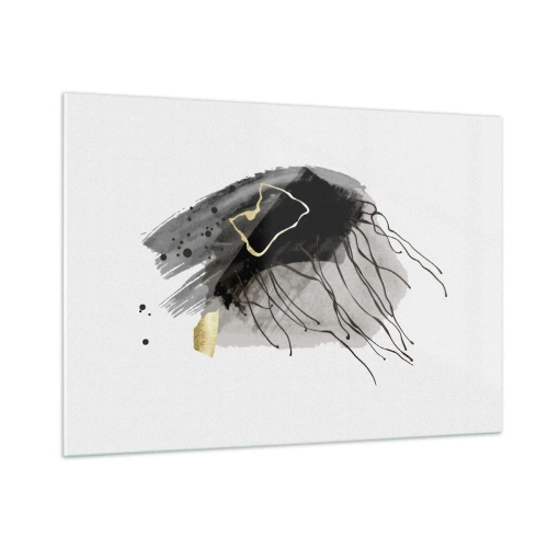 Billede på glas - I sort og guld - 100x70 cm