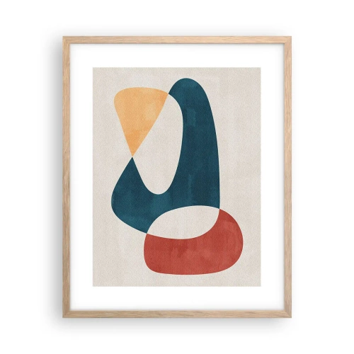 Plakat i ramme af lyst egetræ - Påvirkninger og metamorfoser - 40x50 cm