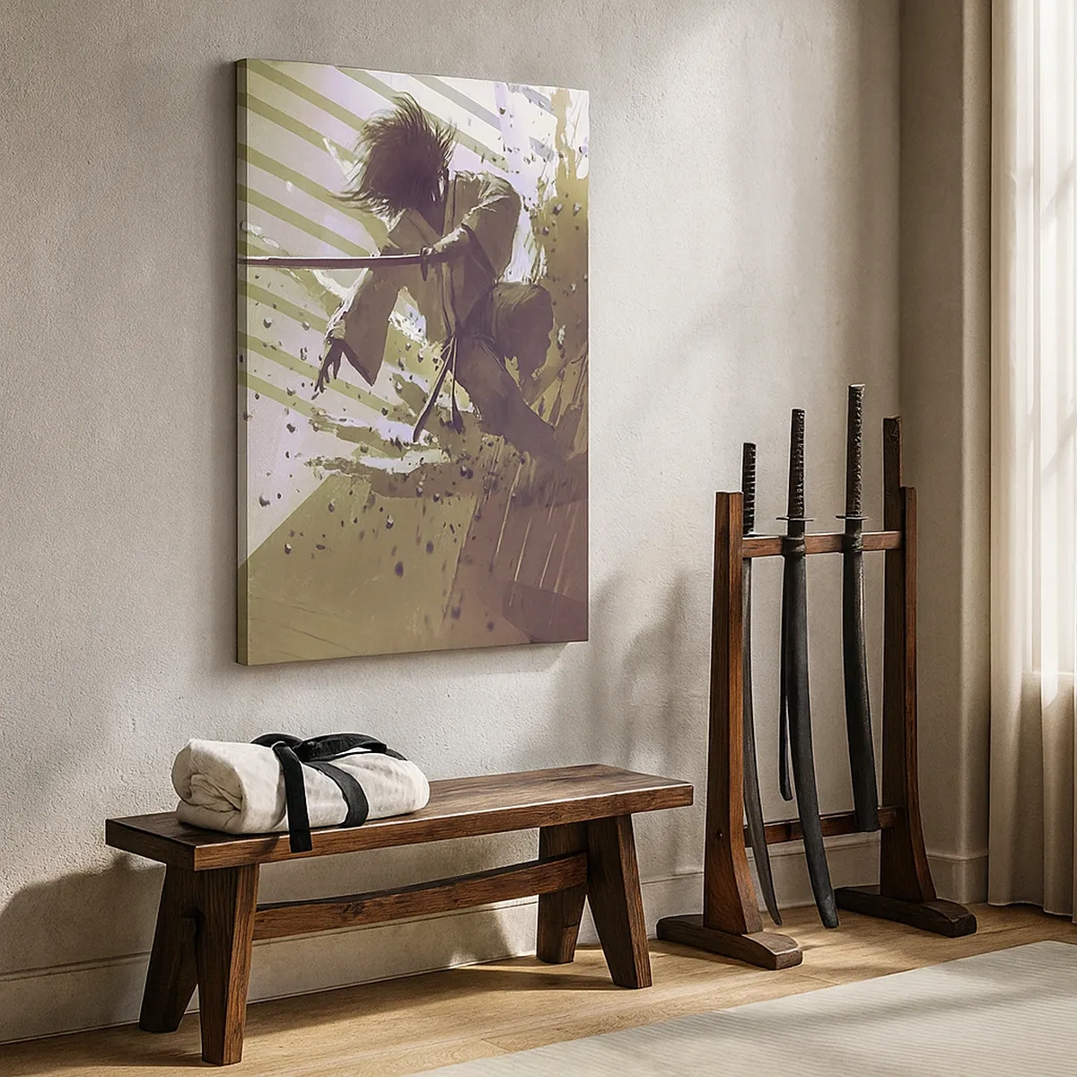 Lærredstryk - Billede på lærred - Og du kan være en samurai - 50x70 cm