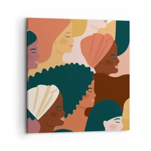 Lærredstryk - Billede på lærred - Kun kvindelighed - 70x70 cm