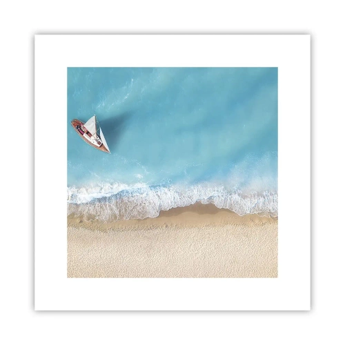 Plakat - På grænsen mellem blå og guld - 30x30 cm