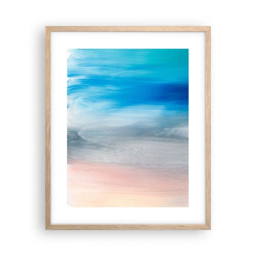 Plakat i ramme af lyst egetræ - Elementer: luft - 40x50 cm