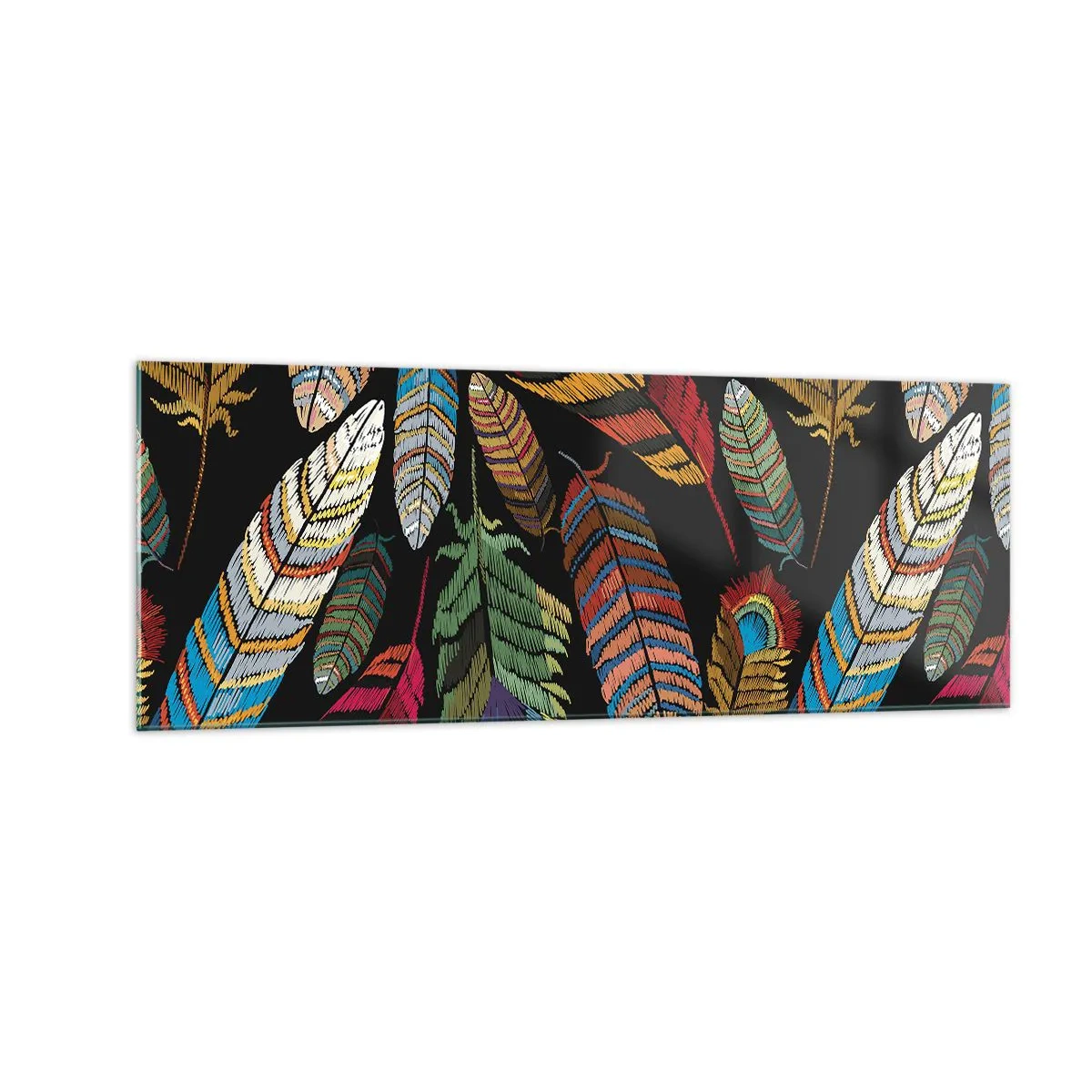 Billede på glas - Fuglekarneval - 140x50 cm