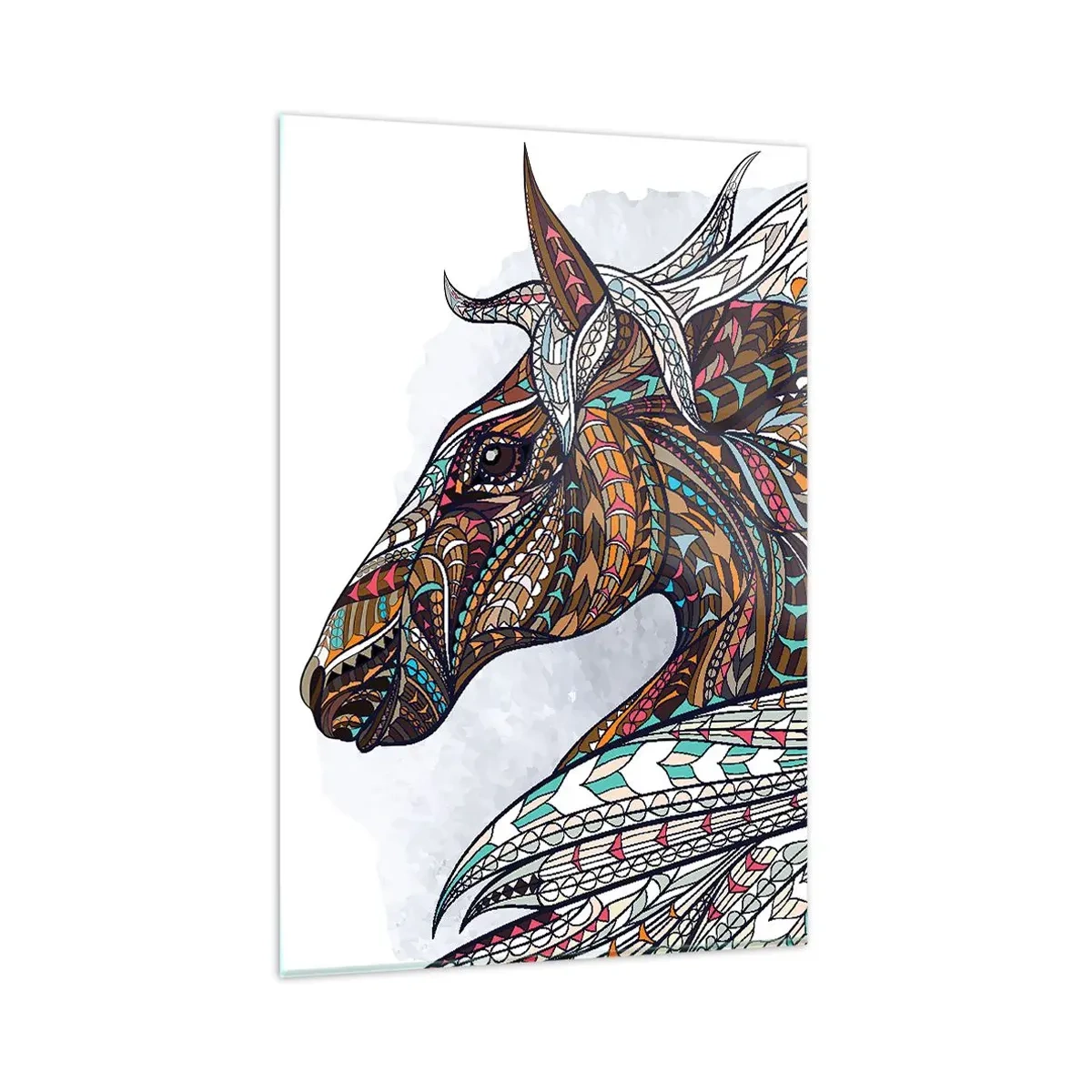 Billede på glas - Den keltiske krigers hest - 80x120 cm