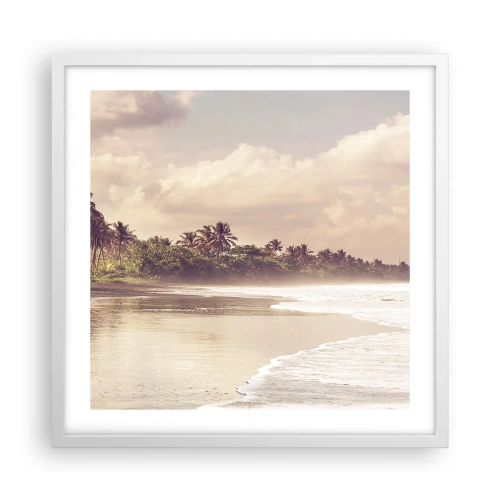 Plakat i hvid ramme - Kærtegner bølgerne - 50x50 cm