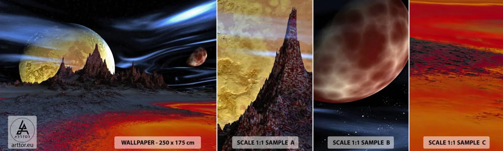 Fototapet Prøve Standard Eco - En ukendt verden - Abstraktion, Kosmos, 3D - 100x30 cm