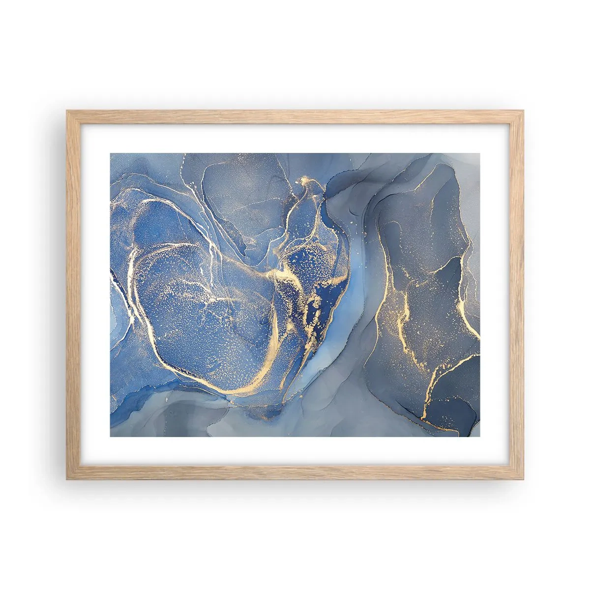 Plakat i ramme af lyst egetræ - Guldstøv - 50x40 cm