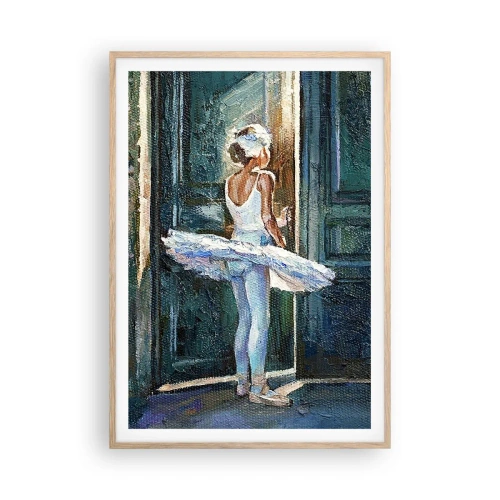 Plakat i ramme af lyst egetræ - Før showet - 70x100 cm