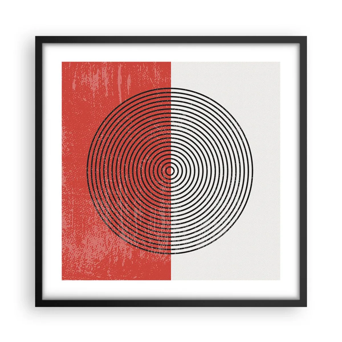 Plakat i sort ramme - Lige til sagen - 50x50 cm