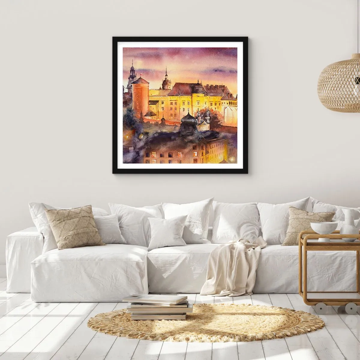 Plakat i sort ramme - En historie og en fortælling - 60x60 cm