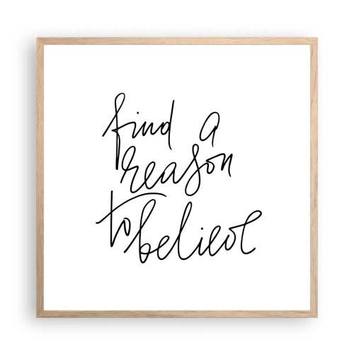 Plakat i ramme af lyst egetræ - Det er muligt - 60x60 cm