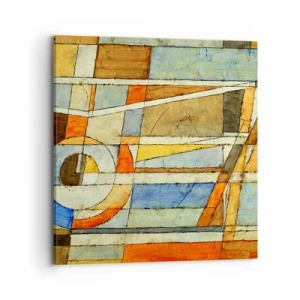 Lærredstryk - Billede på lærred - Kubisme på en byggeplads - 70x70 cm