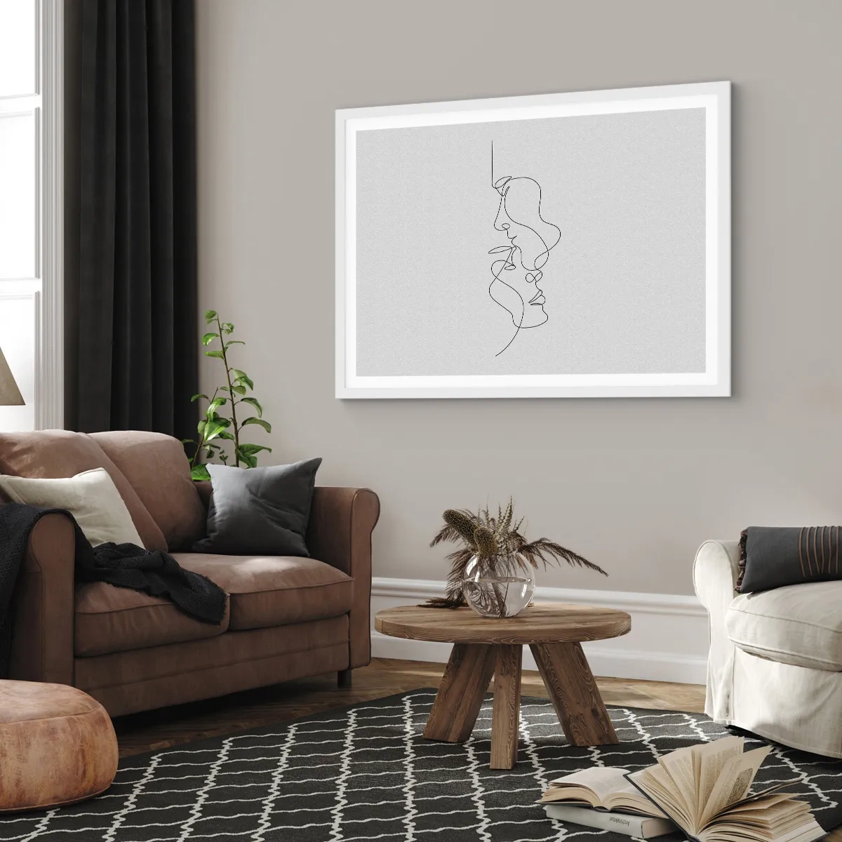Plakat i hvid ramme - Gløderne af glubende begær - 50x40 cm