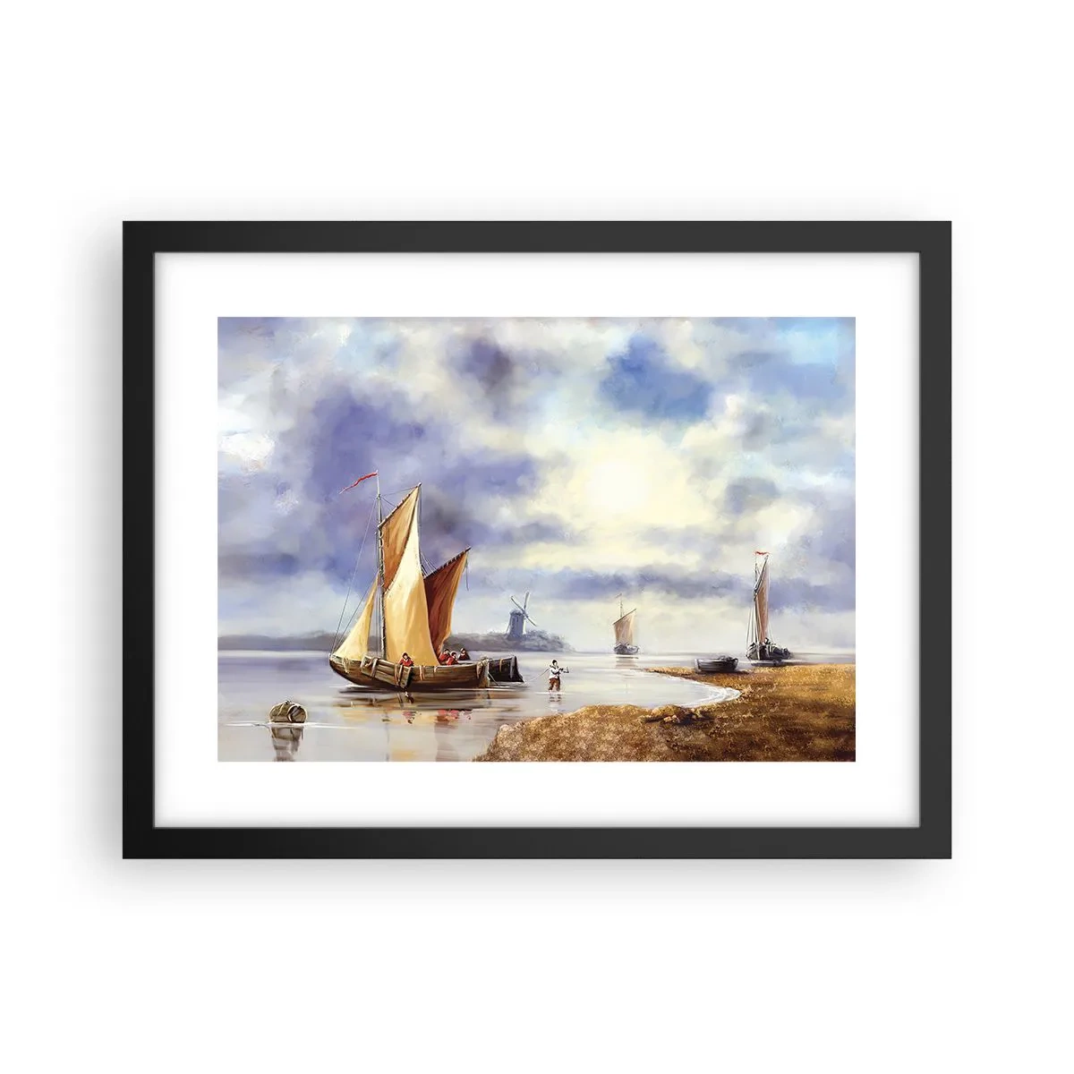 Plakat i sort ramme - Sømændenes tilbagevenden - 40x30 cm