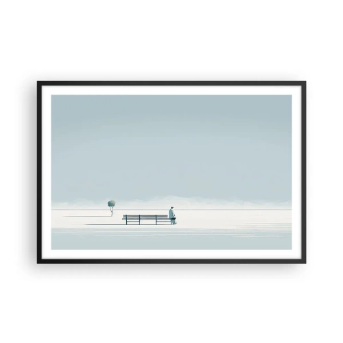 Plakat i sort ramme - Ja, jeg venter. - 91x61 cm