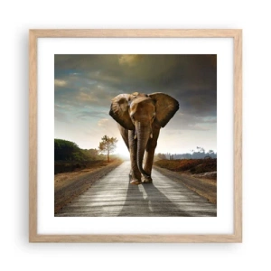 Plakat i ramme af lyst egetræ - Og slet ikke i en porcelænsbutik - 40x40 cm