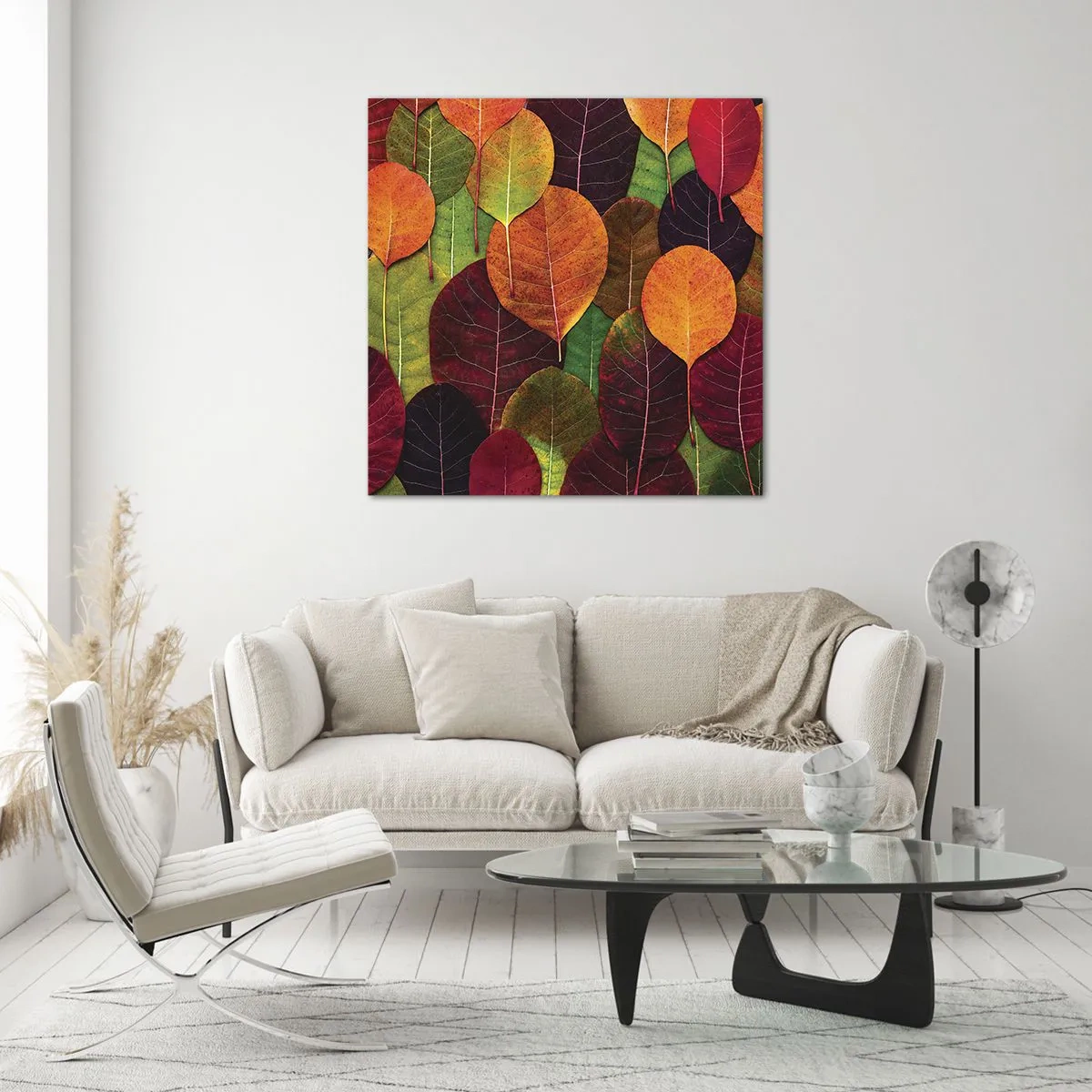 Billede på glas - Efterårsmosaik - 40x40 cm