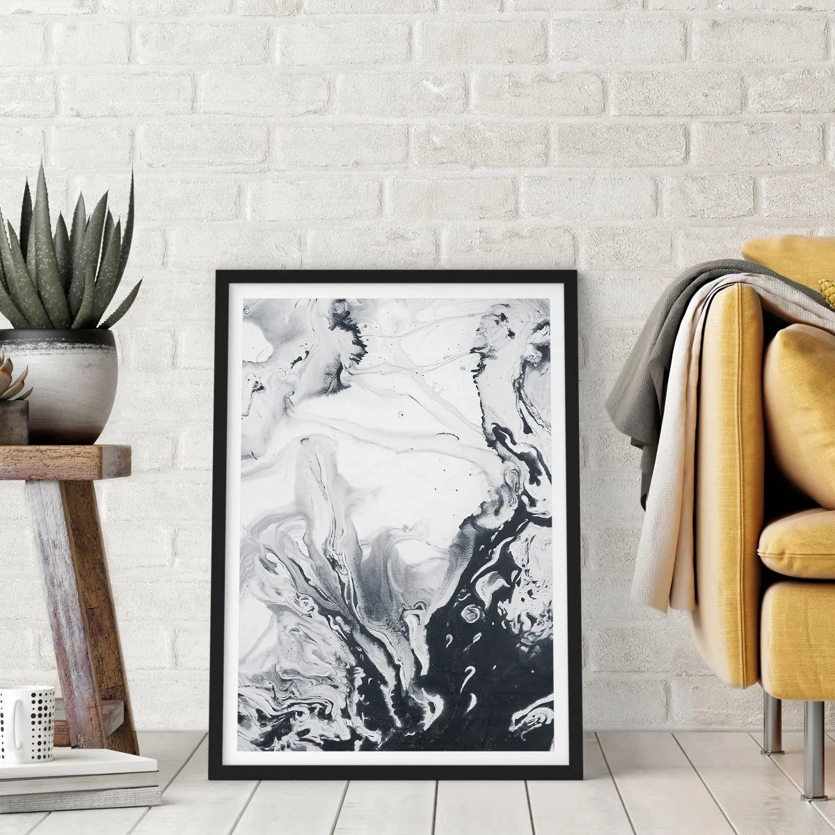 Plakat i sort ramme - Jordens indre - 40x50 cm