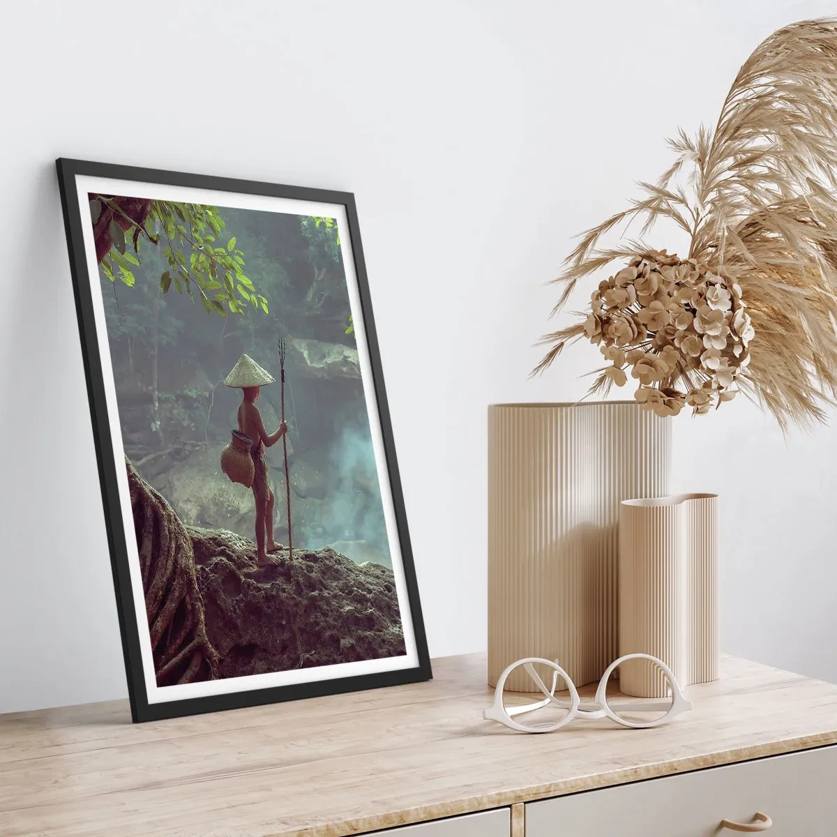 Plakat i sort ramme - Venlig med naturen - 40x50 cm