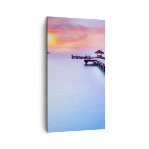 Lærredstryk - Billede på lærred - Et hav af ro til horisonten - 45x80 cm