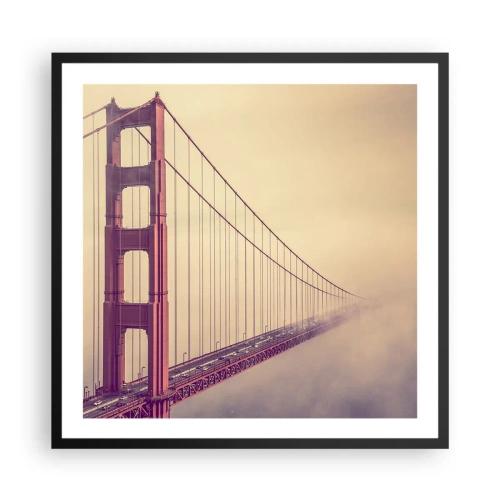 Plakat i sort ramme - Mellem himmel og jord - 60x60 cm