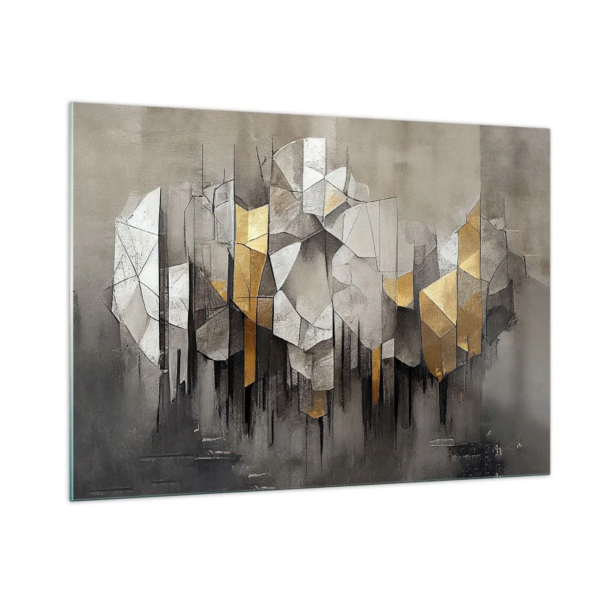 Billede på glas - Komposition lavet af is og lys - 100x70 cm