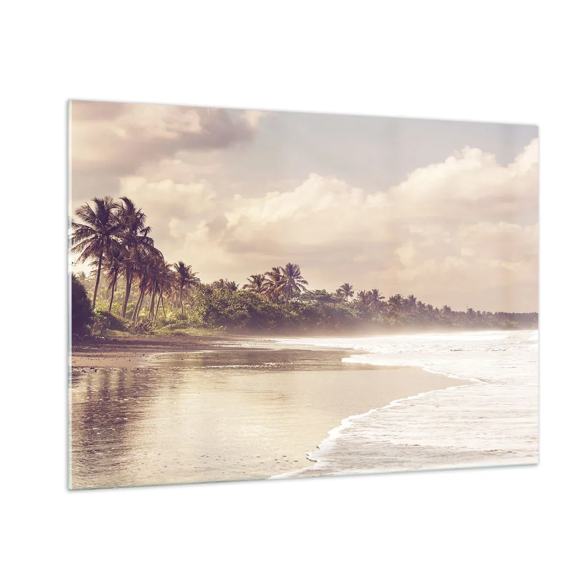 Billede på glas - Kærtegner bølgerne - 100x70 cm